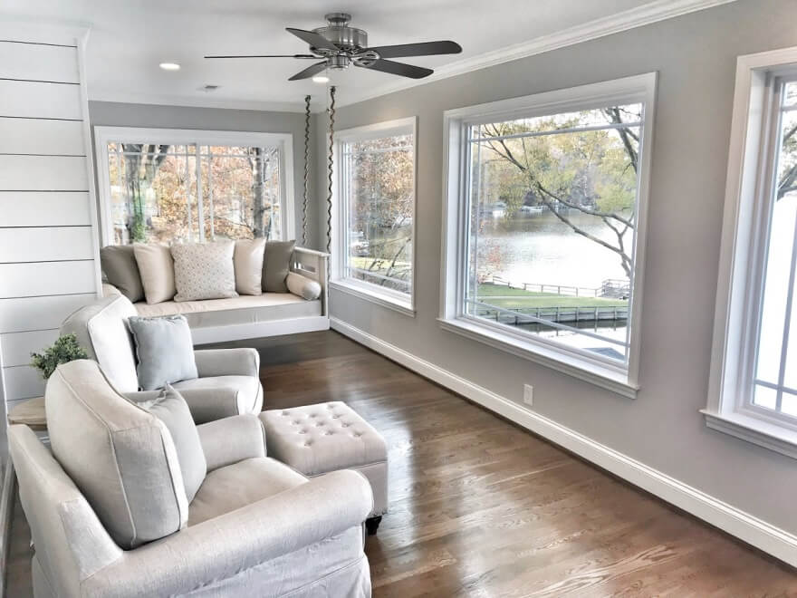 sunroom with sofas